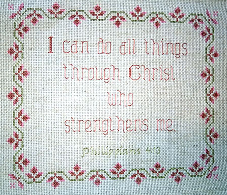 I Can With Christ stitched by Trish Estes